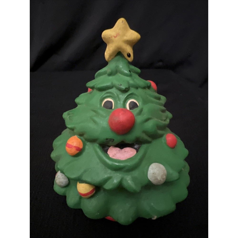 Vintage 1988 Applause Christmas Tree Figure Rubber Toy Holiday Decoration